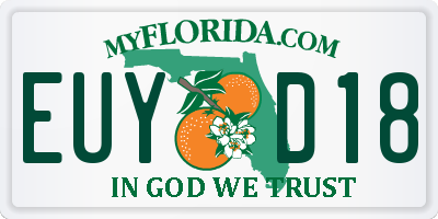 FL license plate EUYD18
