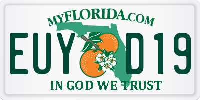 FL license plate EUYD19