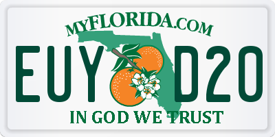 FL license plate EUYD20