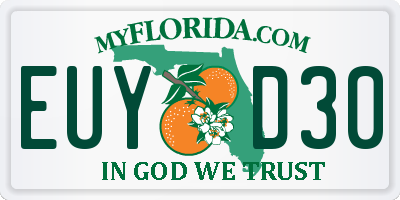 FL license plate EUYD30