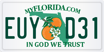 FL license plate EUYD31