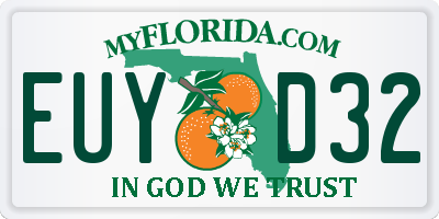 FL license plate EUYD32