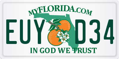 FL license plate EUYD34