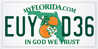 FL license plate EUYD36