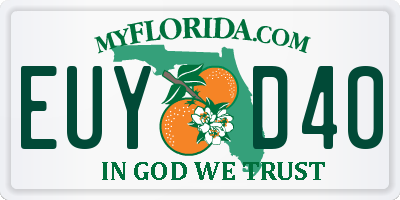 FL license plate EUYD40