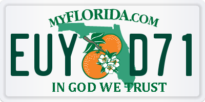 FL license plate EUYD71