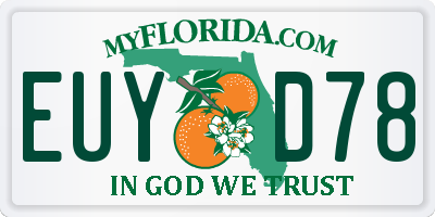 FL license plate EUYD78