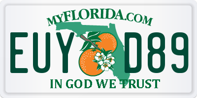FL license plate EUYD89