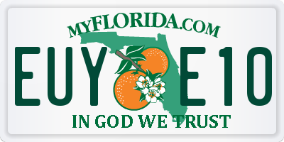 FL license plate EUYE10
