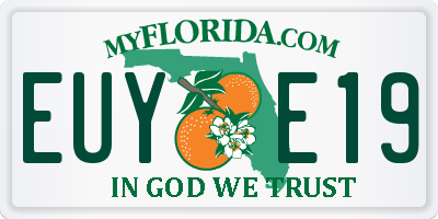 FL license plate EUYE19