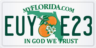 FL license plate EUYE23