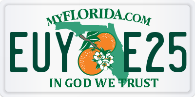 FL license plate EUYE25