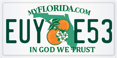 FL license plate EUYE53