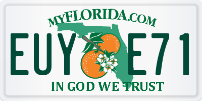 FL license plate EUYE71