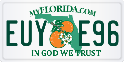 FL license plate EUYE96