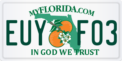 FL license plate EUYF03