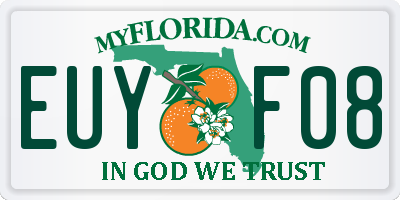 FL license plate EUYF08