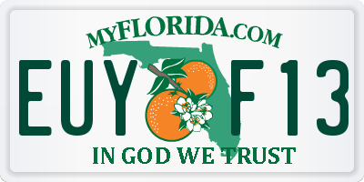 FL license plate EUYF13