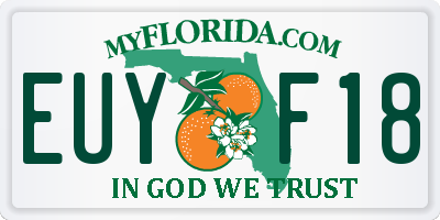 FL license plate EUYF18