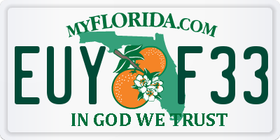 FL license plate EUYF33