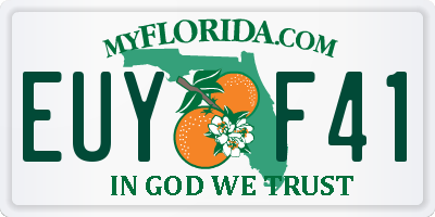 FL license plate EUYF41