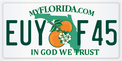 FL license plate EUYF45