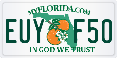 FL license plate EUYF50