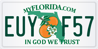 FL license plate EUYF57