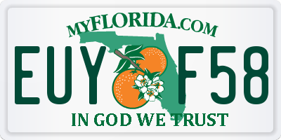 FL license plate EUYF58