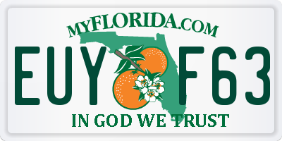 FL license plate EUYF63