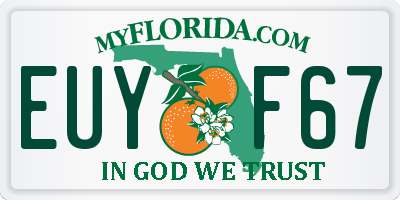 FL license plate EUYF67
