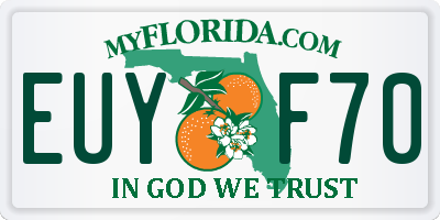 FL license plate EUYF70
