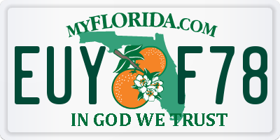 FL license plate EUYF78