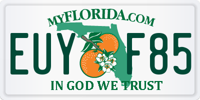 FL license plate EUYF85