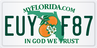 FL license plate EUYF87