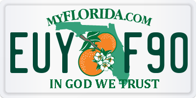 FL license plate EUYF90