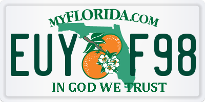 FL license plate EUYF98