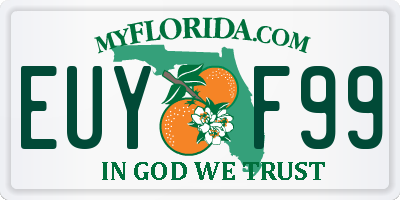 FL license plate EUYF99