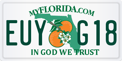 FL license plate EUYG18