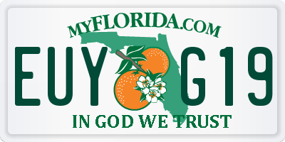 FL license plate EUYG19