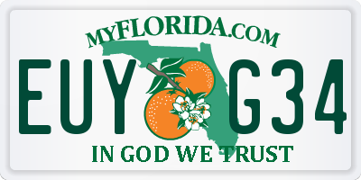 FL license plate EUYG34