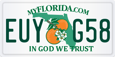 FL license plate EUYG58