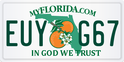 FL license plate EUYG67