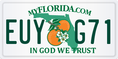 FL license plate EUYG71