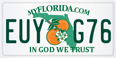 FL license plate EUYG76