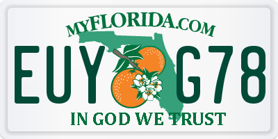 FL license plate EUYG78