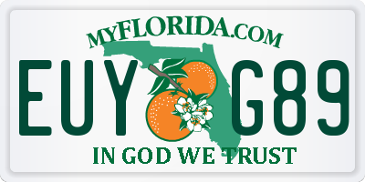 FL license plate EUYG89