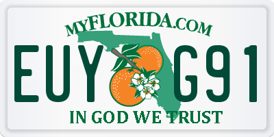 FL license plate EUYG91