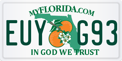 FL license plate EUYG93