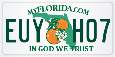 FL license plate EUYH07